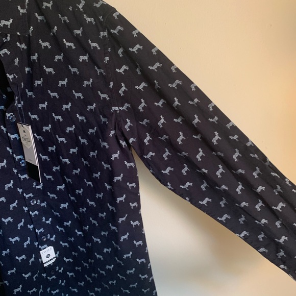 Mens Denim and Flower Zebra Dress Shirt - Picture 2 of 7